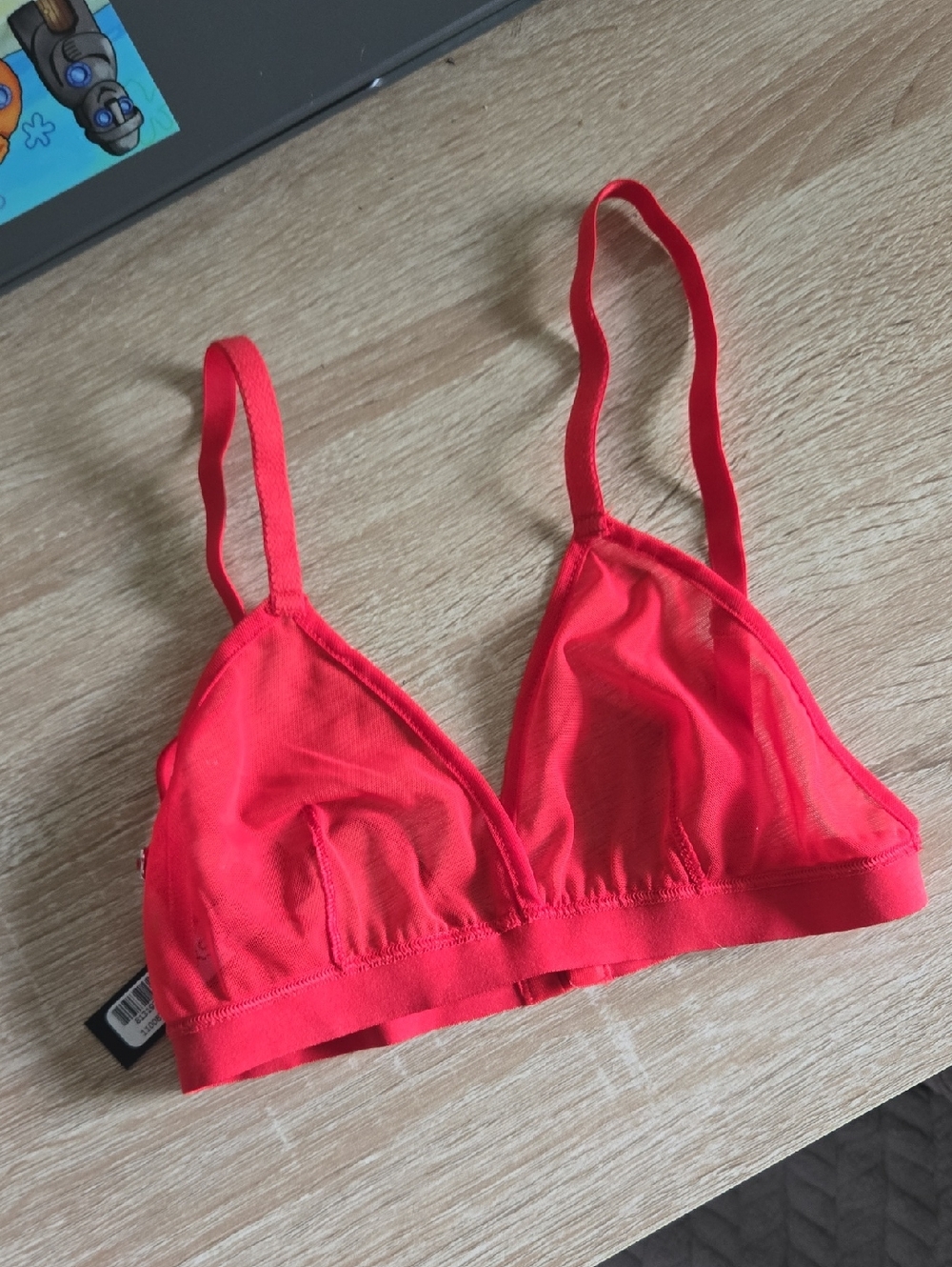 Joe's Jeans Red Mesh Triangle Bralette